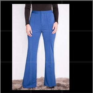 Blue Flare Leg Pants